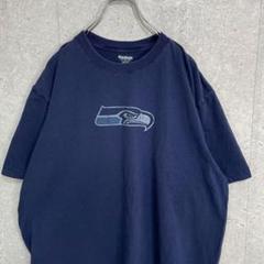 リーボック　NFL シアトルシーホークス　ネイビー　プリント　Tシャツ XL