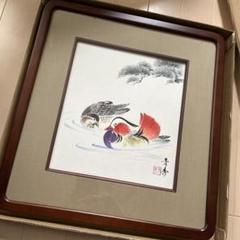 水墨画 鳥と手のシルエット 額装済み m12090524323_1.jpg?1740897419