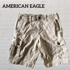 AMERICAN EAGLE ベージュ カーゴハーフパンツ サイドポケット付き