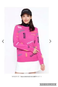 パーリーゲイツ カラフルロゴクルーネックニット☆サイズ2