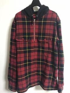 supreme hooded plaid half zip shirt シャツ