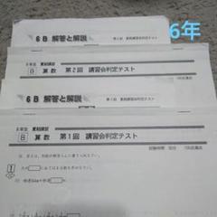 四谷大塚　夏期講習 6年　テキスト　講習テスト2回分　解答解説正答率表付き 四谷大塚6年2024年夏期講習テキスト&判定テスト未使用解答用紙