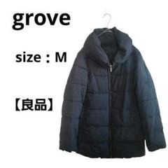 【良品】grove レディース ダウンジャケット 中綿 ブラック M 裾ゴム