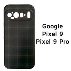 Pixel9,9Pro グリーン チェック カバー