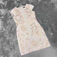 【LOVE&GIRL】（M）（訳あり）ドレス パーティー ノーカラー 花柄 刺繍