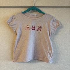 【美品】familiar バッグ刺繍 ピンクTシャツ 110サイズ