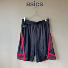 【アシックス】O　黒　赤　ハーフパンツ　スポーツウェア　トレーニング　半ズボン