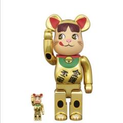 招き猫 ペコちゃん 　金運 ダブル小判 金メッキ 100％ & 400％のサムネイル