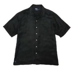 超スペシャル 90s ラルフローレン CALDWELL 半袖 シャツ XL 黒 極美品 L 完全無地 caldwell 黒 ポロラルフローレン 半袖 開襟