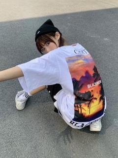 【新入荷】バック プリント Tシャツ 半袖 ビックシルエット