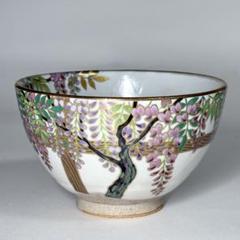 ⚫️未使用⚫️ 抹茶茶碗 桑野睦子 御所の花 花菖蒲 工芸品