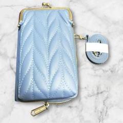 スマホショルダーバッグ　ブルー　キルティングショルダーバック