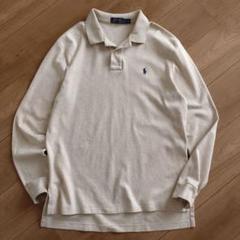 POLO RALPH LAUREN ポロシャツ/長袖/ベージュ/古着/L