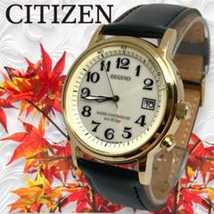 Ⴤ1303 美品ꕤCITIZEN シチズン REGUNO 電波ソーラー ゴールド