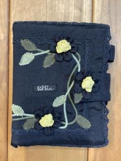bel paci ベルパーチ花の装飾付き薄手のコート黒系ジップアップS