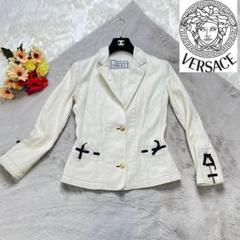希少】 GIANNI VERSACE ヴェルサーチ ジャケット 白 ステッチ
