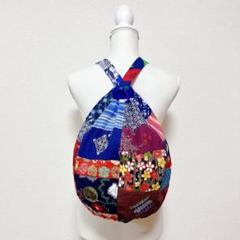 【おすすめ】 78番】ハンドメイド 和柄 男女 刺し子とパッチワークのリュック リュック・バックパック