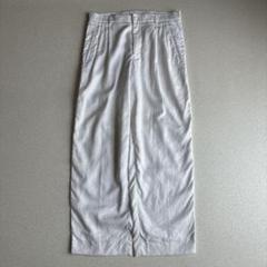 (古着)90s claiborne ワイドリネンスラックス パンツcityboy 古着)90s claiborne ワイドリネンスラックス パンツcityboy