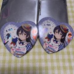 GiGO コラボカフェ μ's 15周年ホログラムハート缶バッジ 園田海未 2個