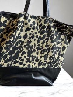 CELINE レオパードトートバッグ レザー×キャンバス