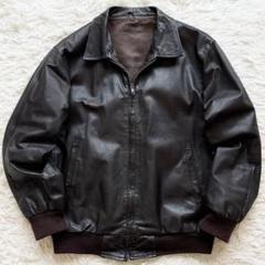 90s used 本革 中綿 ラムレザー ボンバージャケット ブルゾン 古着 1点物◇ハーフコート黒ラムレザージャケット革ジャン古着メンズ