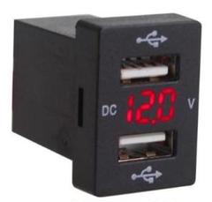 トヨタAタイプ USBポート レッドLED 急速充電 電圧表示付 デュアルUSB