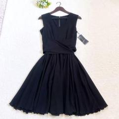 《新品》FOXEY NEW YORK ノースリーブ ひざ丈 フレアワンピース 黒