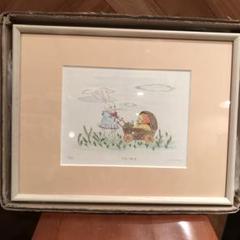 明日午前中まで販売！手作り額付き銅版画応用絵画　title「ひょっこりニャンコ」 掲載3日で売れなければ❗額付き銅版画応用絵画 「癒や