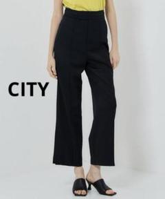 ☆ CITY クラシックウール サイドスリット ストレートパンツ