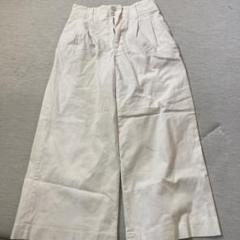 白　ガウチョ　パンツ