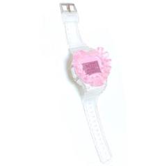 雑貨！未完成 特製 クリアフリルハートうで時計 ピンク - メルカリ
