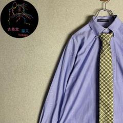 ✮長袖シャツ　ネクタイシャツ　NAUTICA　青　ストライプ　XL✮