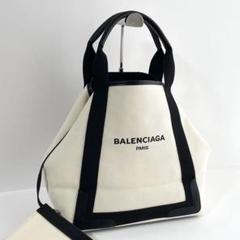 【未使用に近い】バレンシアガ ネイビーカバス トートバッグ 肩かけ Mサイズ