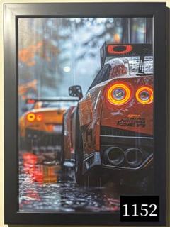 超レア品 NISSAN R35 GT-R 販売店用ポスター 額縁付き 中古美品