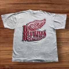 90s LOGO7 NHL レッドウィングス ビッグプリント グレー