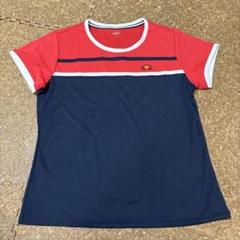 中古美品エレッセストライプデザイン Tシャツ 赤/紺サイズ L
