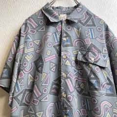 古着 レトロ シャツ 柄シャツ 総柄 デザインシャツ 半袖