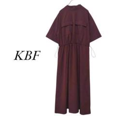 KBF　ポケットディティールウエストドロストワンピース　ボルドー ケービーエフ