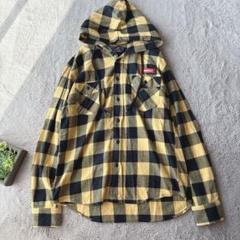 美品(L)キングサイズ/長袖ネルシャツ/コットン100%/綿/KINGSIZE