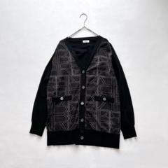 ROPE ロペ モノグラム カーディガン ドッキング 総柄 シルク