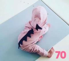 ロンパース 恐竜 ピンク 70 長袖 新生児 ベビー服 早い者勝ち