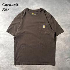 P62 古着CarharttポケットTシャツK87HeavyWeightブラウン