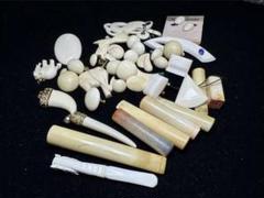 イヤリング　印鑑　煙管 パイプ　天然素材　アンティーク　彫刻 まとめて