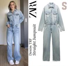 ZARA  新品未使用　TRF デニム ジャンプスーツ（L） ZARA デニム TRF ホルターネック ジャンプスーツ XSサイズライト