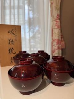 ラミー、BJ123　時代輪島塗　瓢箪図蒔絵　吸物椀　二客　木製 切り金 椀/Bowl - OKURA ORIENTAL ART / 大蔵オリエンタルアート