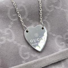 GUCCI グッチ ハートプレート ロゴ ネックレス