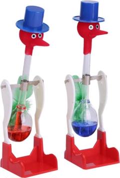 ドリンキングバード 水飲み鳥 平和鳥 科学 玩具 セット 青と赤