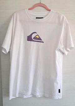 Quiksilver ホワイト Tシャツ ロゴプリント　サイズL
