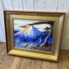 アンティーク】額縁 額装 絵画 大きめ 木枠 風景画 草木 山 川