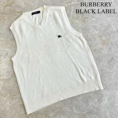 【BURBERRY BLACK LABEL】カシミヤ混Vネックベスト size4 BURBERRY BLACK LABEL ロゴ刺繍 Vネック ニットベスト 2 - メルカリ